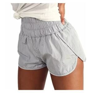 Free People Movement The Way Home Shorts Sz Large Gray High Rise Gym Active Wear